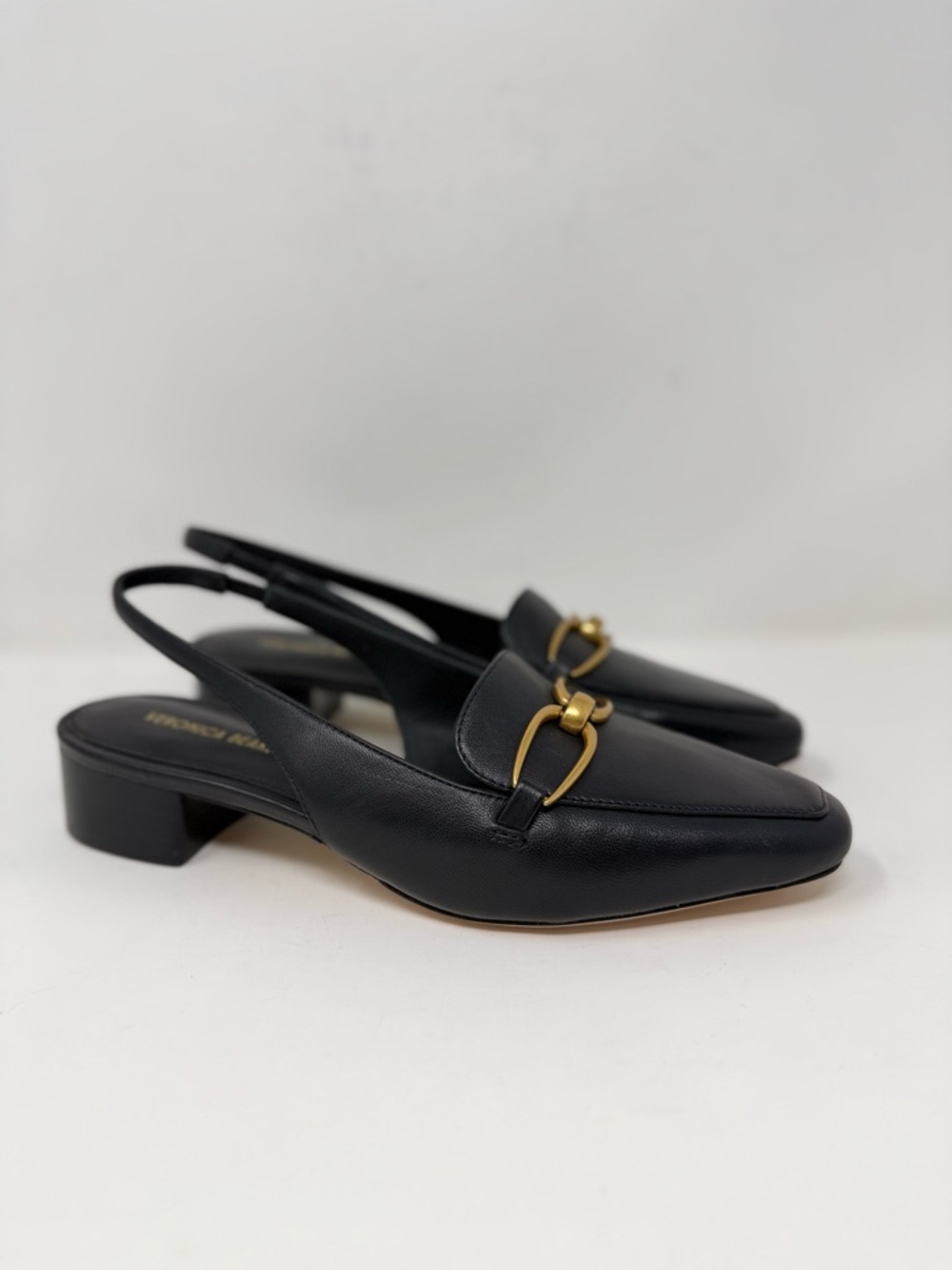 New Veronica Beard Casie Slingback Pump Black Leather Sz 6 - Picture 3 of 13
